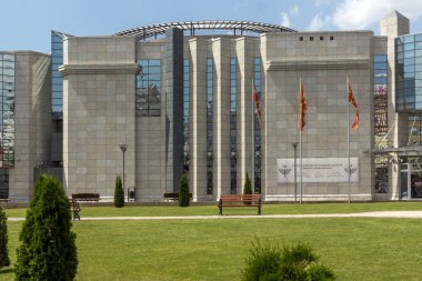 Skopje, Makedonya - 13 Mayıs 2017: Holokost Müzesi şehir Üsküp, Makedonya Cumhuriyeti