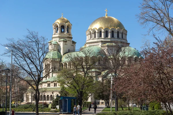 Sofia Bulgaria April 2017 Amazing View Cathedral Saint Alexander Nevski — 图库照片