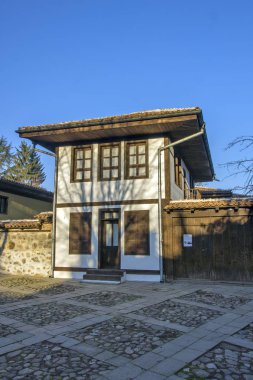 Panagyurishte, Bulgaristan - 13 Aralık 2013: Tarihi bina müzede Panagyurishte kasaba, Pazarcık bölge, Bulgaristan