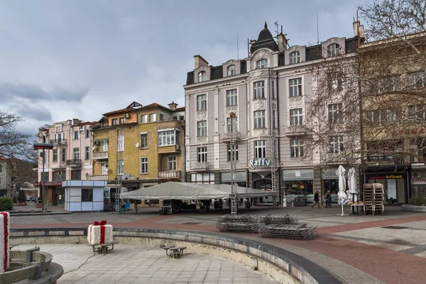 Plovdiv Bulgaria Diciembre 2016 Caminatas Casas Calle Central Ciudad Plovdiv — Foto de Stock