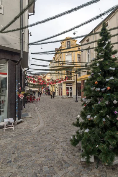 Plovdiv Bulgarije December 2016 Wandelen Mensen Street District Kapana Stad — Stockfoto