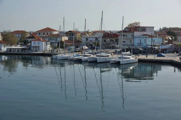 Keramoti Greece April 2016 Amazing View Port Village Keramoti East — Stock Photo, Image