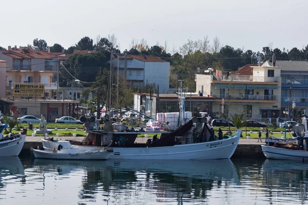 Keramoti Grèce Avril 2016 Vue Imprenable Sur Port Village Keramoti — Photo