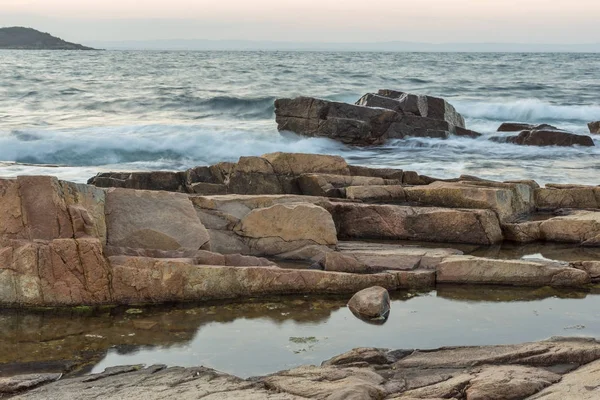 Incredibile Vista Tramonto Della Costa Del Villaggio Chernomorets Regione Burgas — Foto Stock