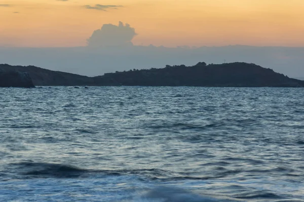 Increíble Vista Atardecer Costa Del Pueblo Chernomorets Región Burgas Bulgaria — Foto de Stock