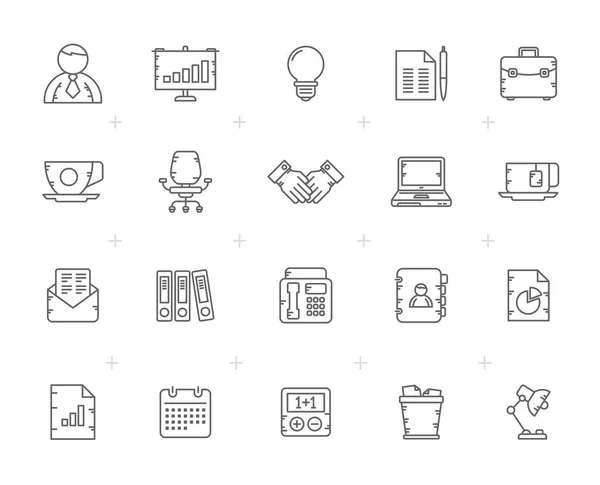Line Business and office Equipment Icons - vector icon set 1