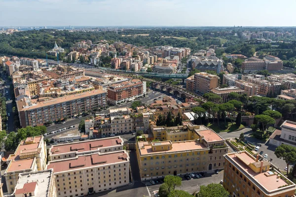 Amazing panoramic view to Vatican and city of Rome from dome of St. Peter\'s Basilica, Italy