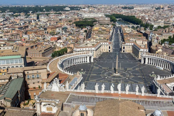 Vista Panorâmica Incrível Para Vaticano Cidade Roma Partir Cúpula Basílica — Fotografia de Stock