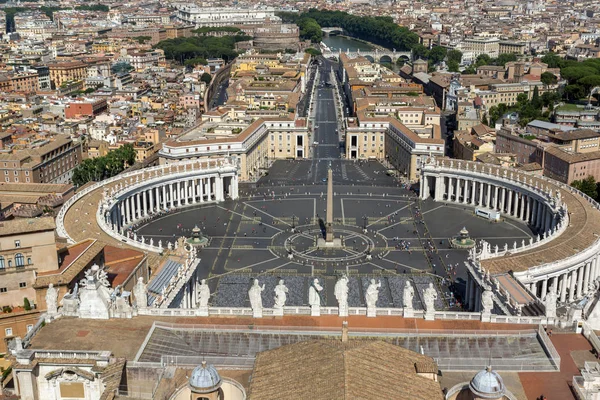 Niesamowite Panoramiczny Widok Watykanu Rzymu Kopuły Bazyliki Świętego Piotra Włochy — Zdjęcie stockowe