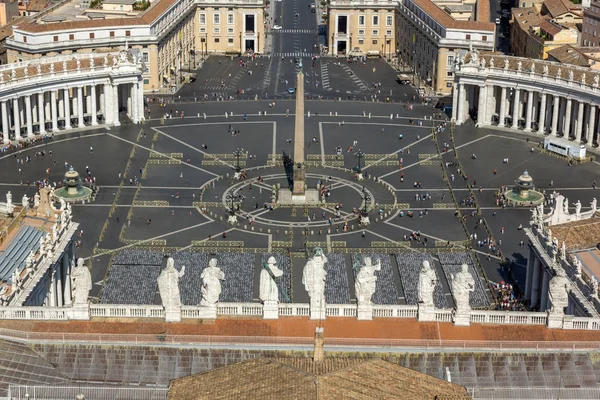 Hämmästyttävä Panoraamanäkymä Vatikaaniin Rooman Kaupunkiin Pietarin Basilikan Kupolista Italia — kuvapankkivalokuva