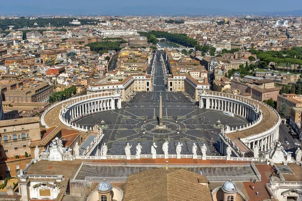 Vue Panoramique Imprenable Sur Vatican Ville Rome Depuis Dôme Basilique — Photo