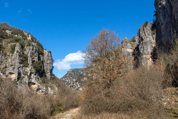 Atemberaubende Landschaft Von Vikos Schlucht Und Pindus Gebirge Zagori Epirus — Stockfoto