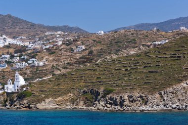 Naxos, Yunanistan - 4 Mayıs 2013: Panoramik Nakşa Adası, Kiklad Adaları, Yunanistan