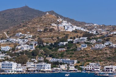 Naxos, Yunanistan - 4 Mayıs 2013: Panoramik Nakşa Adası, Kiklad Adaları, Yunanistan