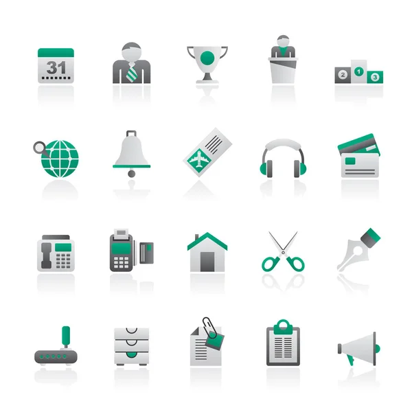 Business Office Equipment Icons Vector Icon Set — Stock Vector