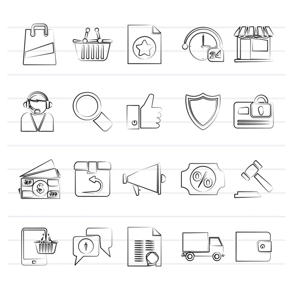 Commerce Shopping Icons Vector Icon Set — Stock Vector