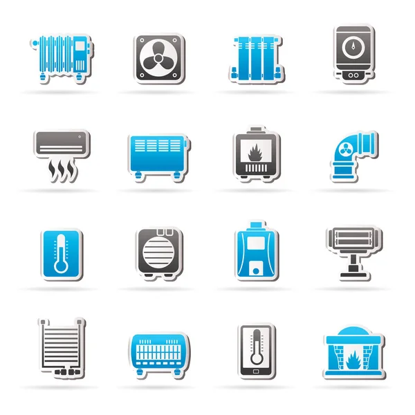 Home Heating Appliances Icons Vector Icon Set — Stock Vector