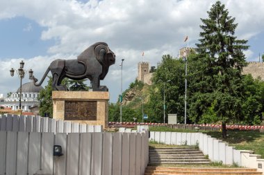 Skopje, Makedonya - 13 Mayıs 2017: anıt Makedonya Üsküp şehir merkezinde