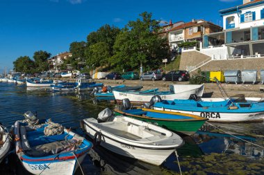 Sozopol, Bulgaristan - 12 Temmuz 2016: Süzebolu şehir, Burgaz bölge, Bulgaristan bağlantı noktasının şaşırtıcı Panorama