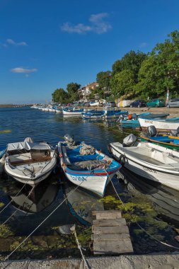 Sozopol, Bulgaristan - 12 Temmuz 2016: Süzebolu şehir, Burgaz bölge, Bulgaristan bağlantı noktasının şaşırtıcı Panorama