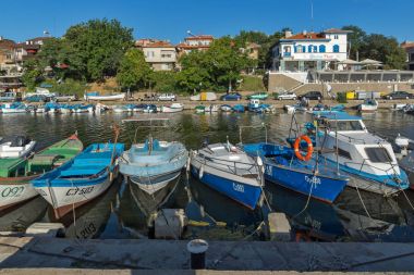 Sozopol, Bulgaristan - 12 Temmuz 2016: Süzebolu şehir, Burgaz bölge, Bulgaristan bağlantı noktasının şaşırtıcı Panorama