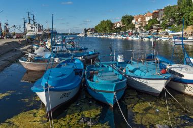 Sozopol, Bulgaristan - 12 Temmuz 2016: Süzebolu şehir, Burgaz bölge, Bulgaristan bağlantı noktasının şaşırtıcı Panorama
