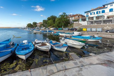 Sozopol, Bulgaristan - 12 Temmuz 2016: Süzebolu şehir, Burgaz bölge, Bulgaristan bağlantı noktasının şaşırtıcı Panorama