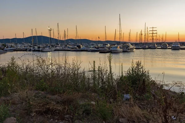 Sozopol Bulgaria Juli 2016 Atemberaubender Sonnenuntergang Hafen Von Sozopol Burgas — Stockfoto