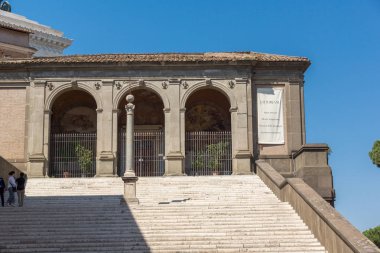Rome, İtalya - 23 Haziran 2017: İnsanların önünde Capitoline müzeleri, Roma, İtalya
