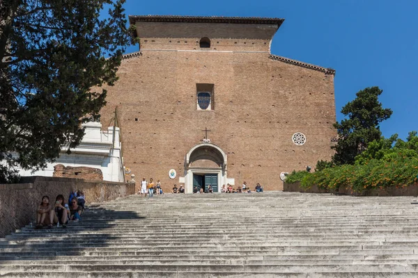 Roma Italia Junio 2017 Gente Frente Chiesa San Marcello Corso — Foto de Stock