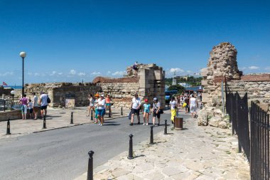 Nessebar, Bulgaristan - 30 Temmuz 2014: antik kalıntıları Nessebar, Burgaz bölge, Bulgaristan