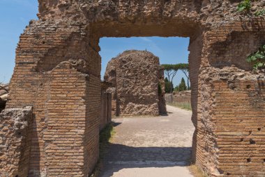Rome, İtalya - 24 Haziran 2017: Panoramik harabelerini Palatine Tepesi City Roma, İtalya