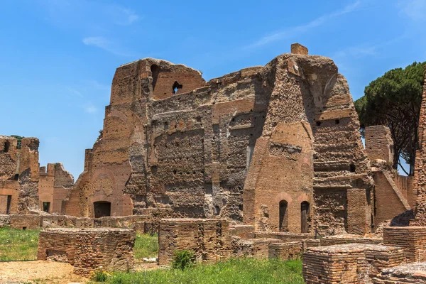 Rome, İtalya - 24 Haziran 2017: Panoramik harabelerini Palatine Tepesi City Roma, İtalya