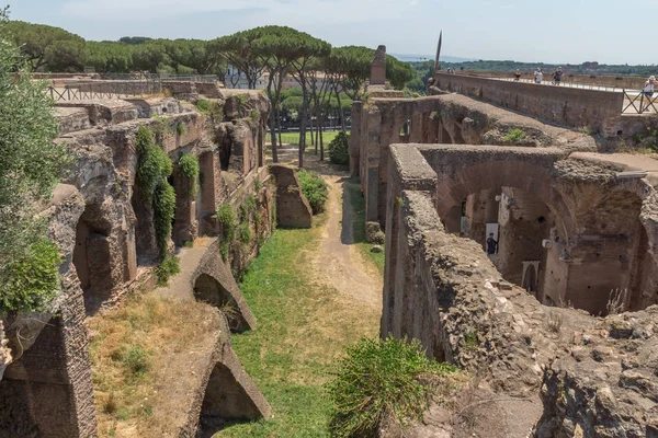 Rome Italië Juni 2017 Panoramisch Uitzicht Ruïnes Palatijn Stad Van — Stockfoto