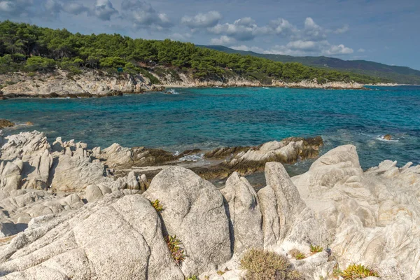 Zeegezicht Van Orange Strand Kavourotripes Sithonia Schiereiland Chalkidiki Centraal Macedonië — Stockfoto