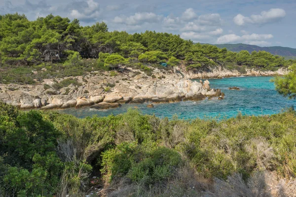 Zeegezicht Van Orange Strand Kavourotripes Sithonia Schiereiland Chalkidiki Centraal Macedonië — Stockfoto