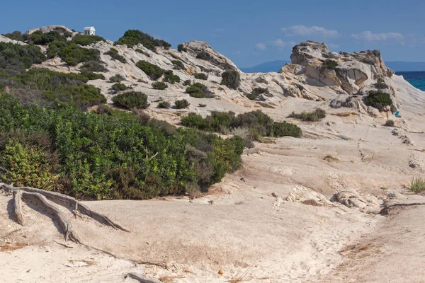 Kavourotripes Sithonia Chalkidiki 希腊中部 马其顿 橙色海滩的海景 — 图库照片