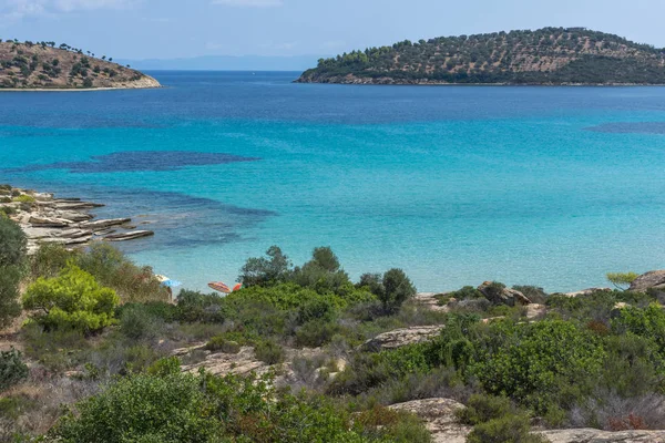 Strand Von Lagonisi Auf Der Halbinsel Sithonia Chalkidiki Zentralmakedonien Griechenland — Stockfoto