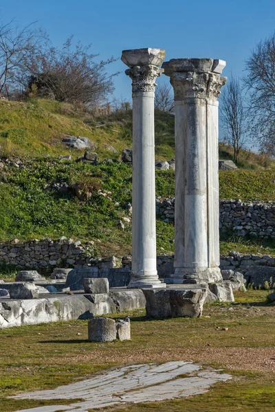 Ruínas Antiga Cidade Filipos Macedônia Oriental Trácia Grécia — Fotografia de Stock