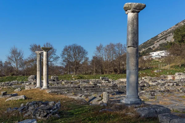 Ερείπια Της Αρχαίας Πόλης Των Φιλίππων Ανατολικής Μακεδονίας Και Θράκης — Φωτογραφία Αρχείου
