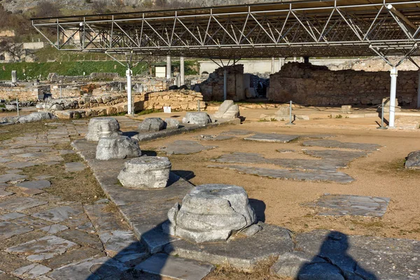 Ερείπια Της Αρχαίας Πόλης Των Φιλίππων Ανατολικής Μακεδονίας Και Θράκης — Φωτογραφία Αρχείου