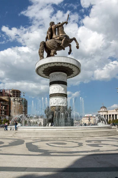 Skopje Repubblica Macedonia Maggio 2017 Skopje City Center Alexander Great — Foto Stock