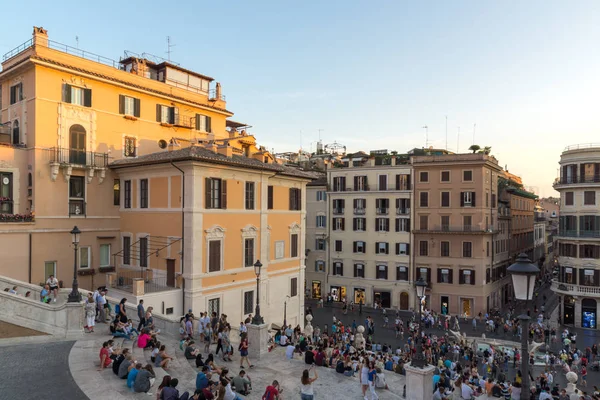 Roma Italia Junio 2017 Increíble Vista Atardecer Piazza Spagna Ciudad — Foto de Stock