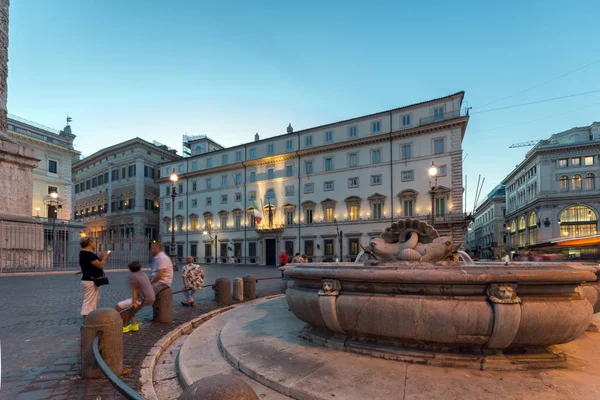 Roma Italia Junio 2017 Increíble Vista Atardecer Del Palazzo Chigi —  Fotos de Stock