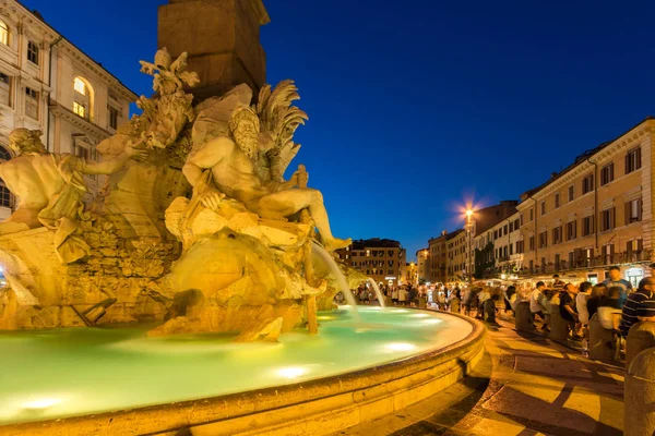 Rom Italien Juni 2017 Amazing Night Syn Piazza Navona Rom — Stockfoto