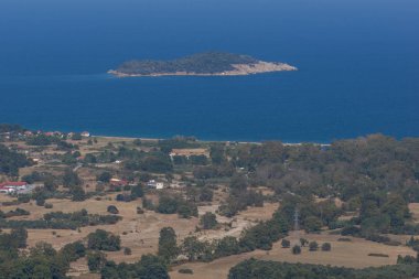 Muhteşem yaz manzara Chalkidiki, orta Makedonya, Yunanistan