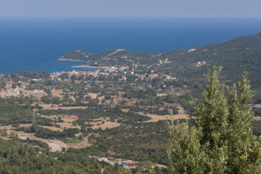 Muhteşem yaz manzara Chalkidiki, orta Makedonya, Yunanistan