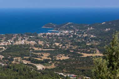 Muhteşem yaz manzara Chalkidiki, orta Makedonya, Yunanistan