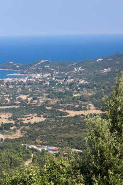 Muhteşem yaz manzara Chalkidiki, orta Makedonya, Yunanistan