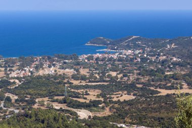 Muhteşem yaz manzara Chalkidiki, orta Makedonya, Yunanistan